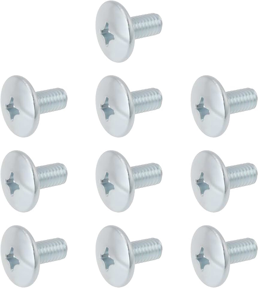 10 stuks motorfiets kuipschroeven M6 x 12 mm chroom Phillips pankop