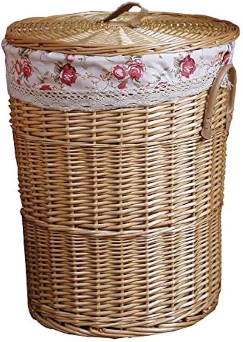 opbergmand, ronde vorm met de hand geweven ademend rieten rotan slaapkamer woonkamer tijdschrift vuile kleding mand diversen mand, 3 maten,Natural/a,42X49CM