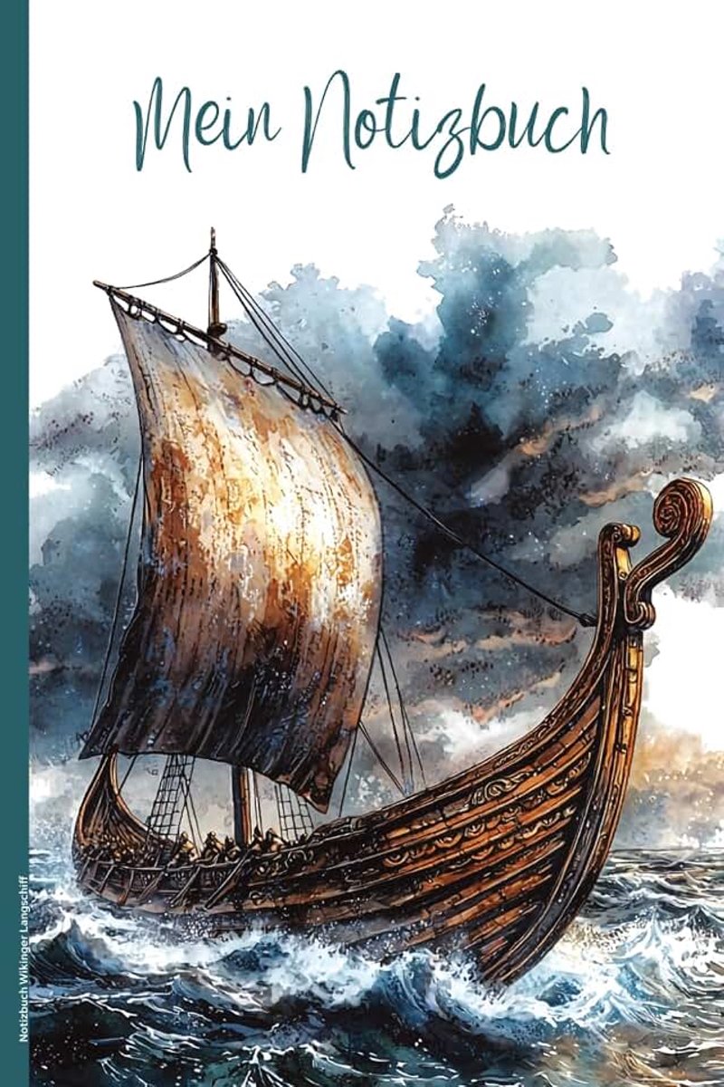 Notizbuch Wikinger Langschiff: Notizheft mit Wikingerschiff Motiv Buch für Notizen und Geschichten A5 Schreibheft liniert mit Piratenschiff für Liebhaber von Wikingern Seefahrern und Seeräubern