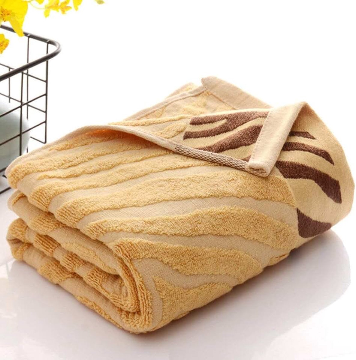 Handdoek Bamboe Fiber Badkamer Handdoek Huishoudelijke Water Absorberende Handdoek Set Schoonheid Gezicht Huishoudelijke Spa, Koffie, Handdoek 74x34cm