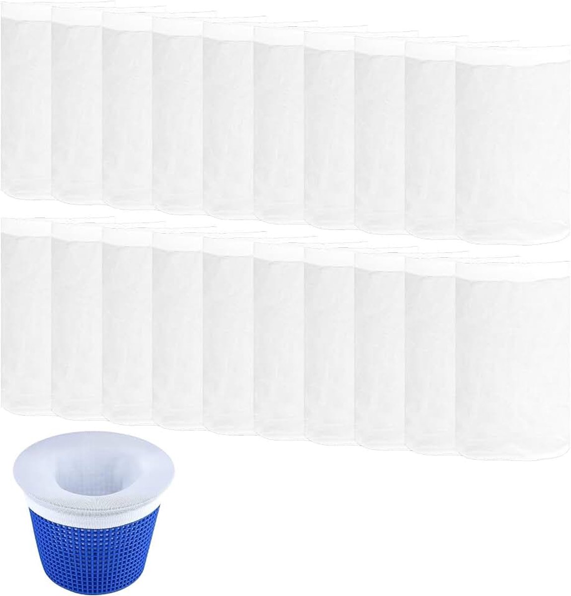 Sokken, zwembad, herbruikbaar, filtersokken met ultradun mesh