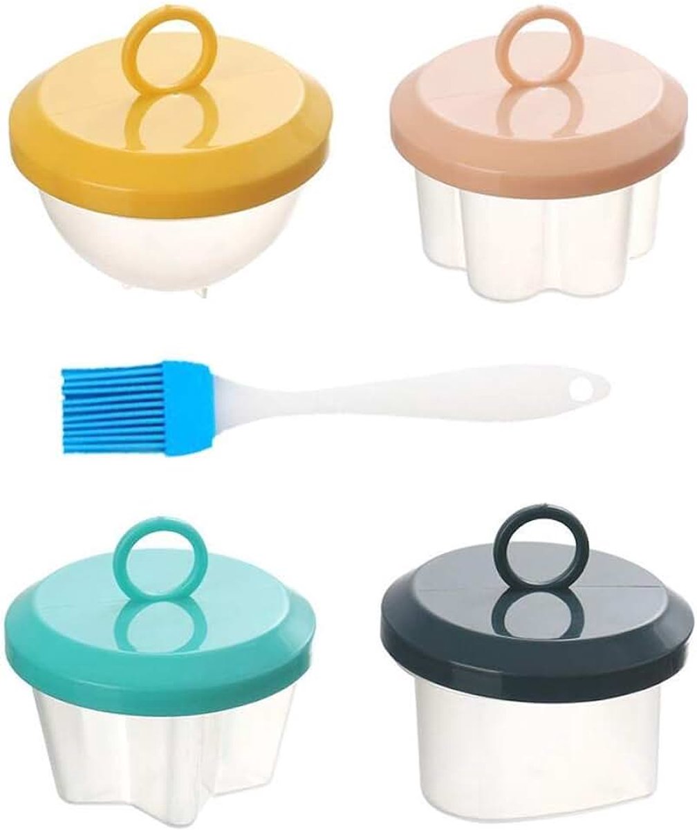 4 STKS Ei Stroperij Cups Eierkoker Anti-aanbak Gepocheerd Ei Maker Voor Koken Ontbijt Ei Sandwiches Keuken Essentials