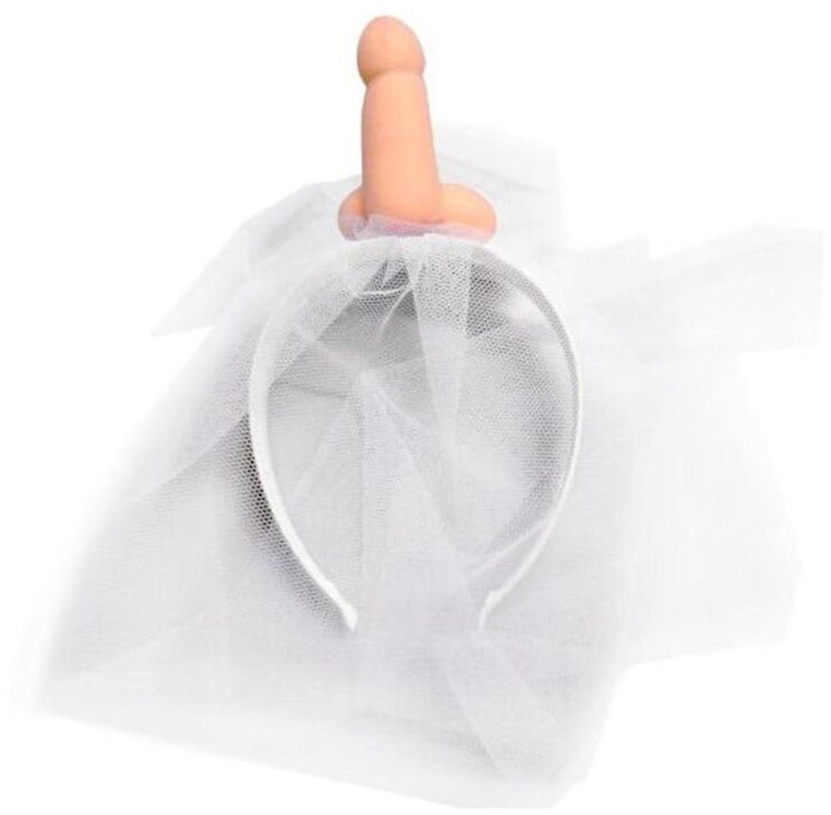 Witte Bruidssluier Hoofdband met Grappig Detail