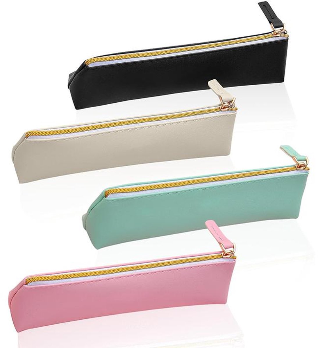 Pennenetui - 4 stuks - Etui - Pennenzak - Kleine Pennenzak - Lederen Etui - Pennenhouder - schoolspullen - Schooletui - Opbergzak - Cosmetica - Reistasje - Speelgoedtas - Make-uptas - Voor meisjes en volwassenen