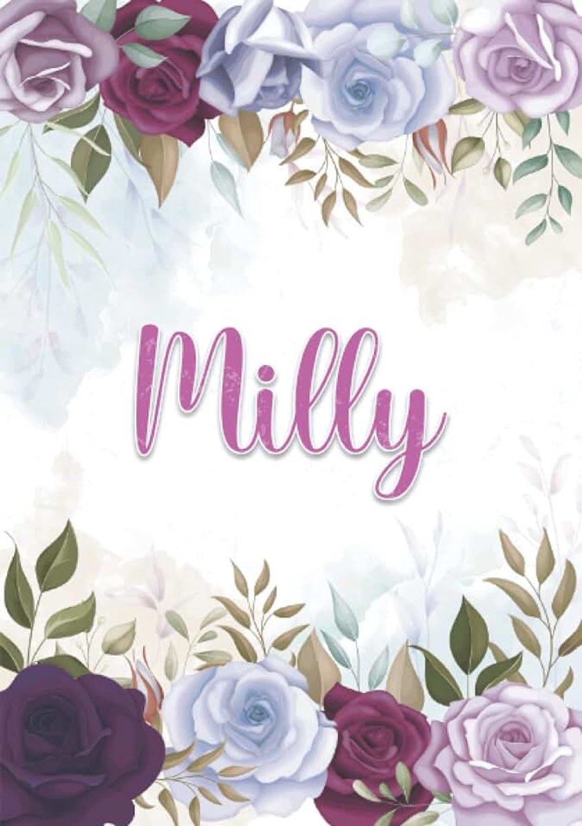 Taccuino A5 | Nome personalizzato Milly | Regalo di compleanno per moglie mamma sorella figlia ... | Design: decorazione floreale | 120 pagine a righe, piccolo formato A5 (14.8 x 21 cm)