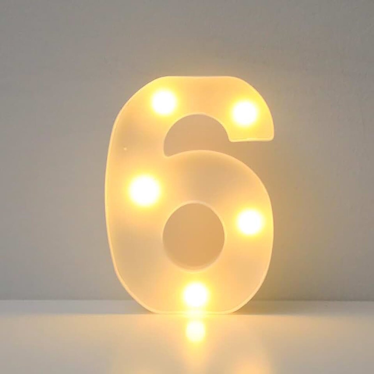Cijfers 3D Verlichte Cijfers, Decoratie Nachtlamp 0-9, voor Bruiloft, Verjaardag, Feest, Kerst (6)
