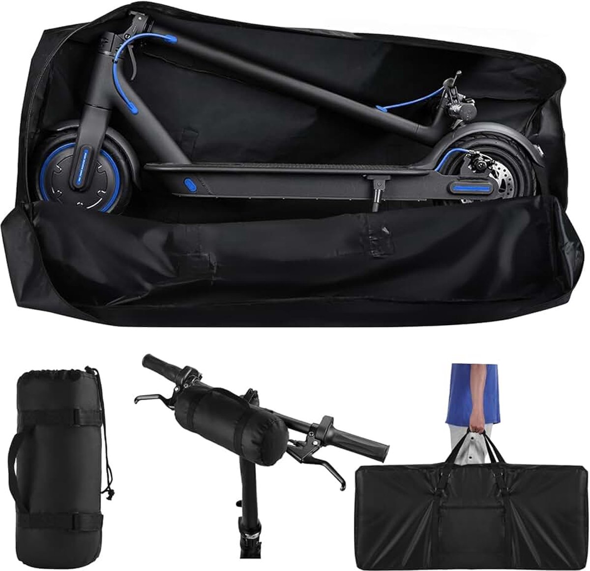 Scootertas, verbeterde 900D Oxford tas voor E-scooter Waterdicht, universele E-roller tas met sterk riemband voor Mijia M365/M365 Pro Xiaomi Segway, E-scooter accessoires, 130 cm L x 30,48 cm B x 50