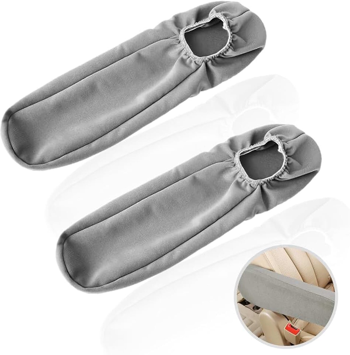 Universele auto-armsteunbekleding, armsteunbeschermer universele voorstoel armsteunbekleding elastische armsteunkleding armsteunbescherming voor SUV vrachtwagen en bestelwagen (grijs)