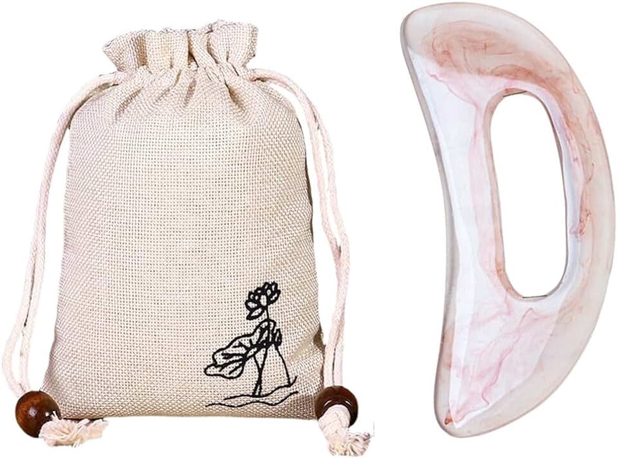 1 x Gua Sha massagegereedschap van hars, grote lymfedrainage-massageapparaat, Gua Sha voor het lichaam, anti-cellulitis guasha voor krassen en massage
