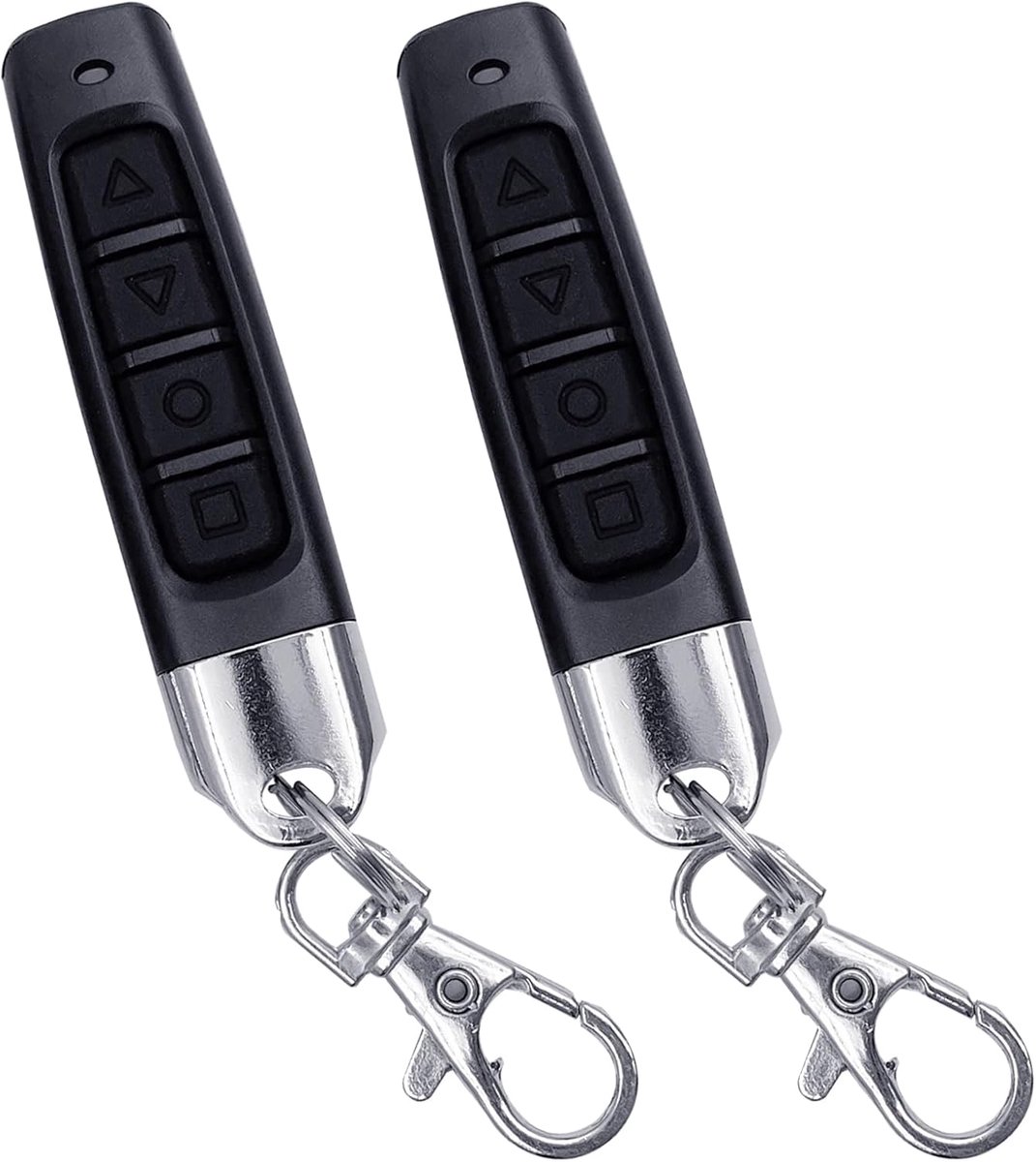 2 stuks universele poortafstandsbediening 433 MHz, universele afstandsbediening voor deur 433 MHz, zender sleutelhanger voor garagedeur, afstandsbediening, vaste codes en leercodes