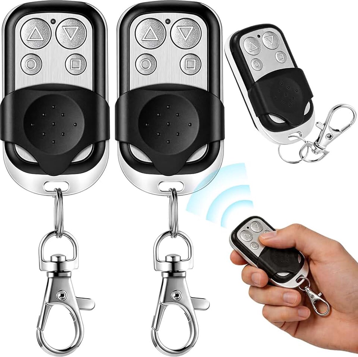 Garagedeur, 2 stuks 433 MHz universele afstandsbediening klonen, garagedeuropener compatibel met Marantec, handzender 433 MHz, voor lichtschakelaars, garagedeurauto's, rolluiksc