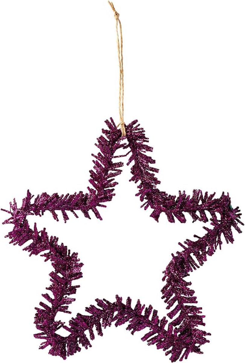 Company Seoul Hänger Stern mit Glitzer, Weihnachtsdeko, Dekoration, Anhänger, Baumschmuck, Lila, 1065901015