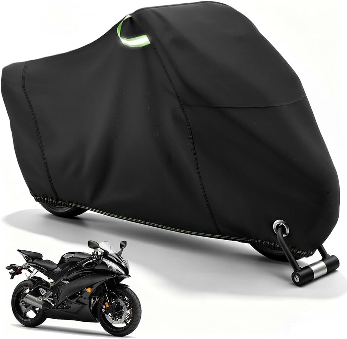 Premium motorafdekzeil, 420D Oxford, waterdicht, extreem scheurvast en uv-bestendig, outdoor en indoor, bescherming tegen alle weersomstandigheden voor alle gangbare motorfietsen (245)