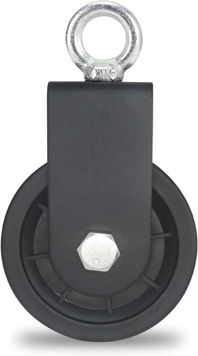 90 mm, katrol voor fitness, katrollen voor touwen, doe-het-zelf, gym, fitnessapparaten, draadkabelrol, draagkracht 160 kg, zwart-1 stuk