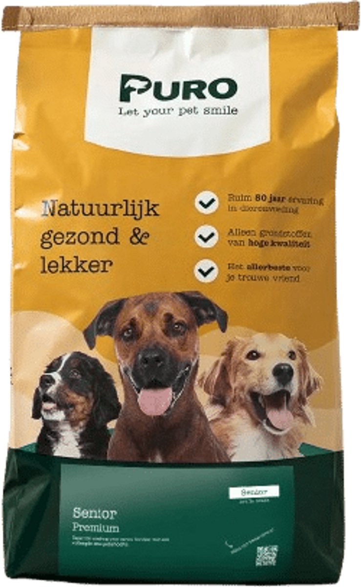 Puro Premium - Senior - Hondenvoer - 15 kg