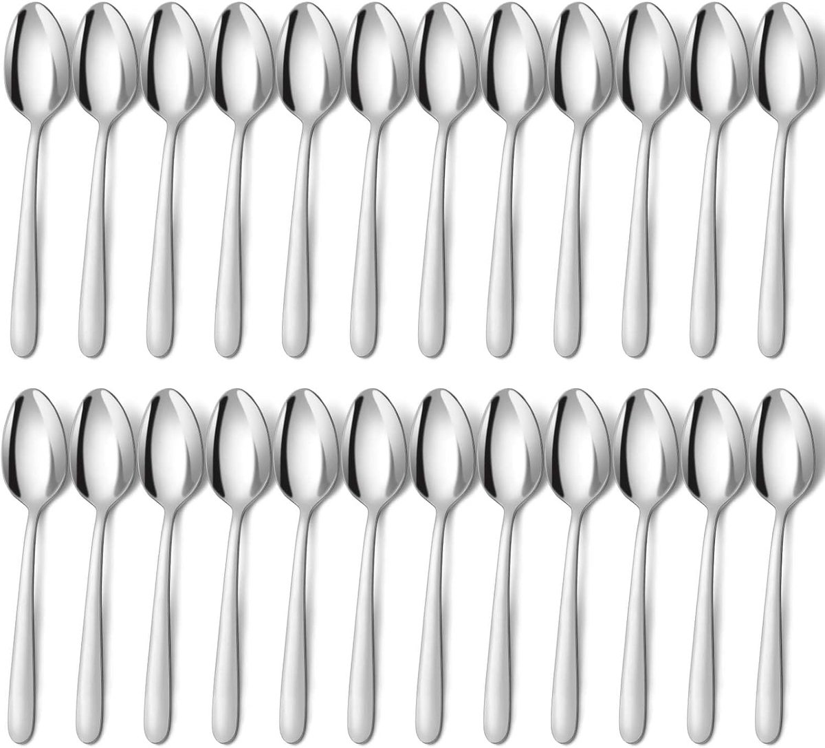 Set van 24 Soplepels van roestvrij staal, 20,4 cm (8 inch), Spiegelboekers, Afwasmiddelen, Voor Huis, Hotel of Restaurant