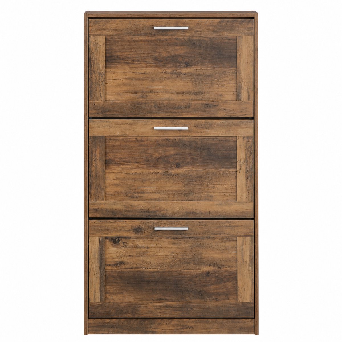Bresht Schoenenkast - 3 Kleppen - MDF - Ruimtebesparend - 3 kantelbare kleppen - 23 cm diep - Tot 25 kg - Bruin - 60 x 115 x 23 cm