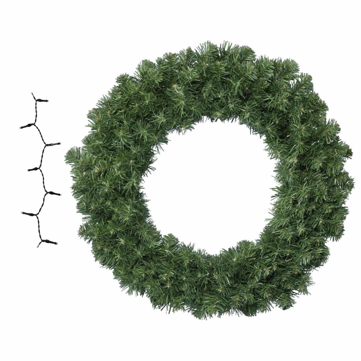 Kerstkrans - D50 cm - dennenkrans - gekleurde LED verlichting - 8 standen - deurkrans – foto 2