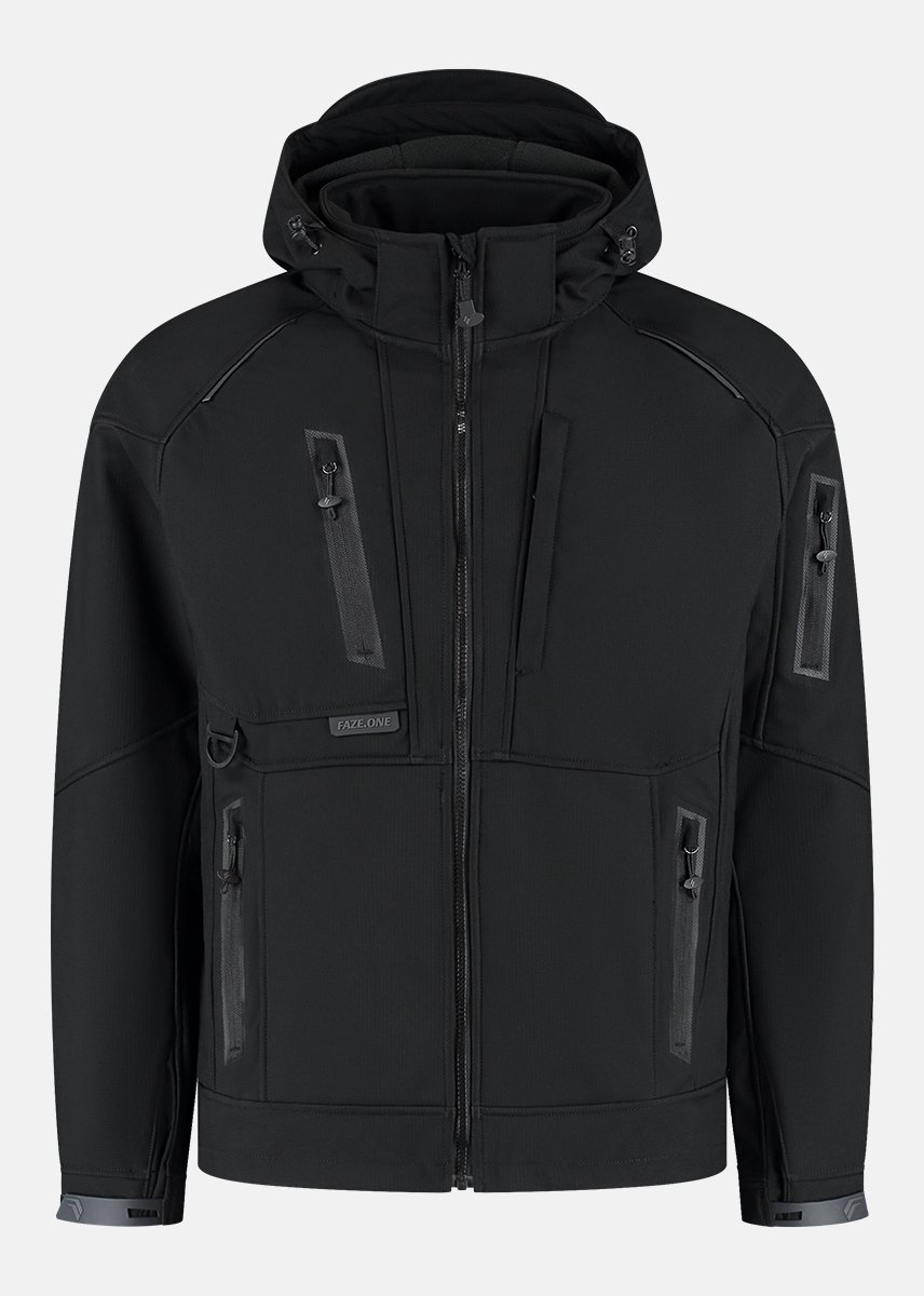 Faze.One Burner Hooded Ripstop Softshell Werkjas - Zwart - Maat 2XL | Ripstop | Heren