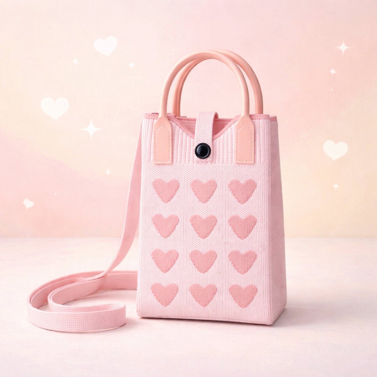 Pixie Bag Pink Hearts - Klein telefoontasje