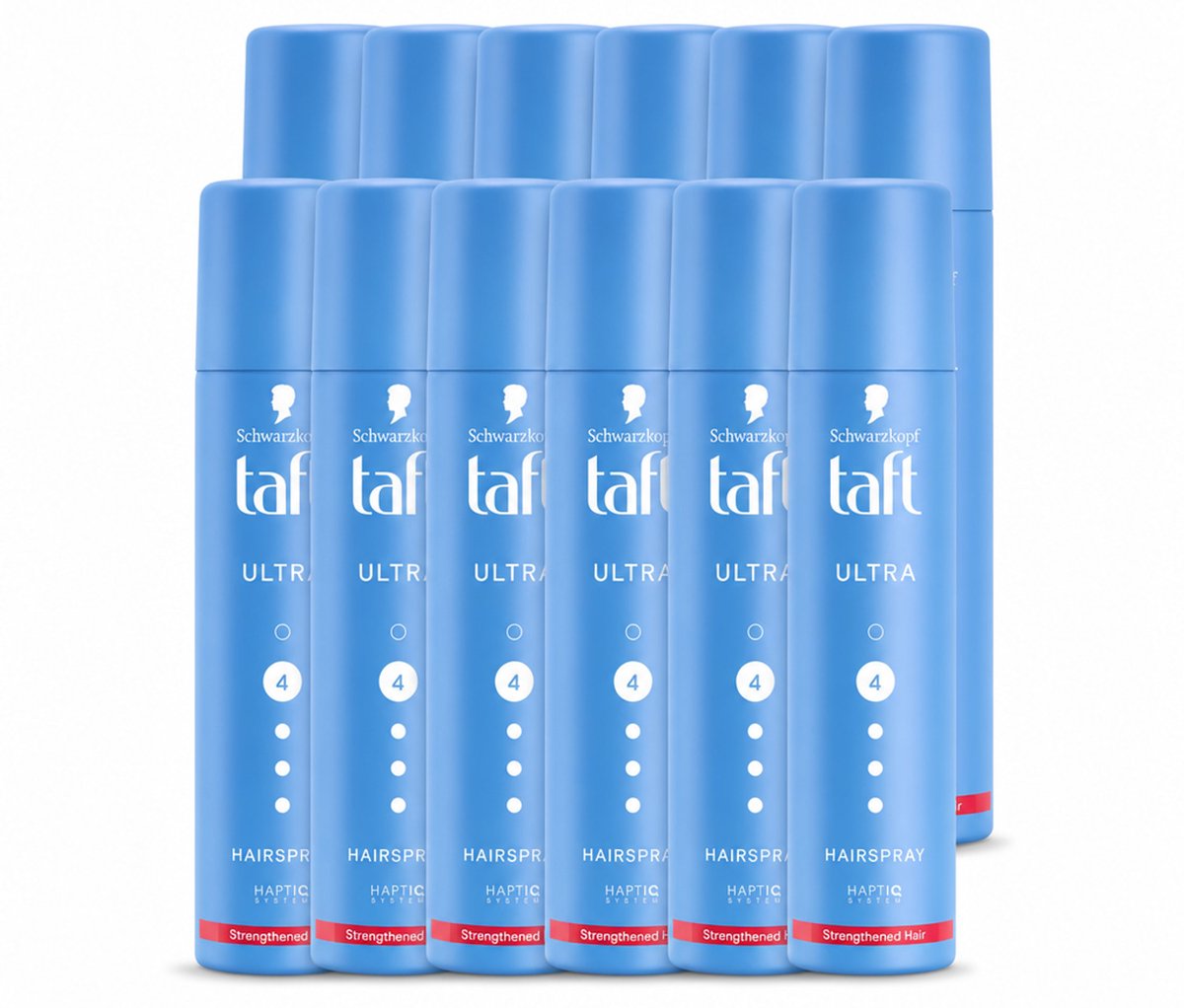 12 x Taft - Ultra 4 - Haarspray Mini - Sterke hold voor onderweg - 75 ml - Voordeelverpakking - 12 stuks