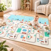 GoudenGracht Auto - Speelmat - Speelkleed - Speelmat Baby - Dubbelzijdig - Opbergtas - Speelkleed Baby - Speelmat Foam - 150 x 200 cm - Opvouwbaar - Baby Speelgoed 6 maanden - Baby cadeau - Kraamcadeau