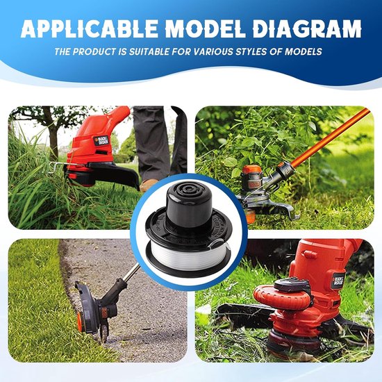 Compatibel Met A6226-XJ A6226 RS-136-BKP RS-136, voor Black+Decker GL250, GL310, GL360, GL360SB, CST500, CST800, Ø1,65mm-6,1m lengte (4 spoel + 1 dop + 1 veer) — afbeelding 5