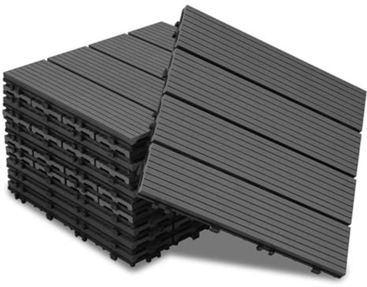 Houtlook Terrastegels 30x30 cm - Weerbestendig en met Drainagefunctie voor Balkon & Terras - 55 Tegels per 5m²