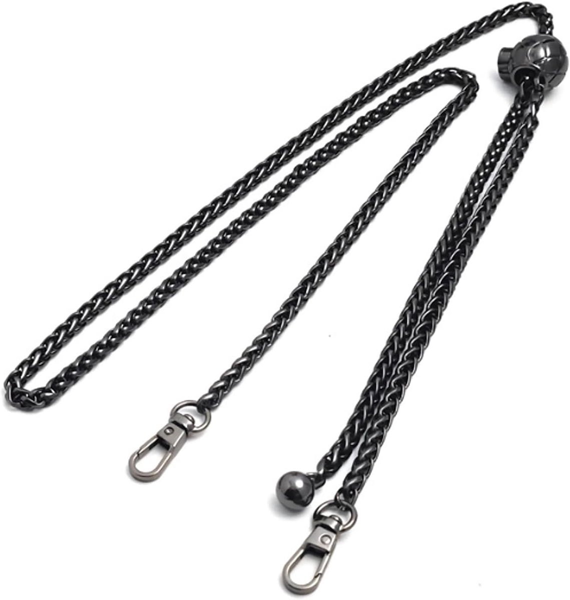 Tas Ketting,Crossbodytasketting, Schoudertas Vervangende Ketting, Ijzeren Platte Riem Handtas Metalen, Crossbody tas (Pistool Zwart)