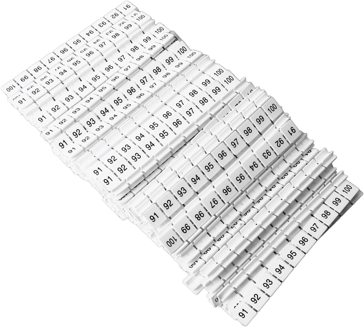 Labels 100 Stuks 91-100 Genummerde Nylon Klemblokken EtikettenMarkers Eenvoudig Snijden Tagstrip Duidelijk Genummerde Montage Persinstallatie voor UK10N