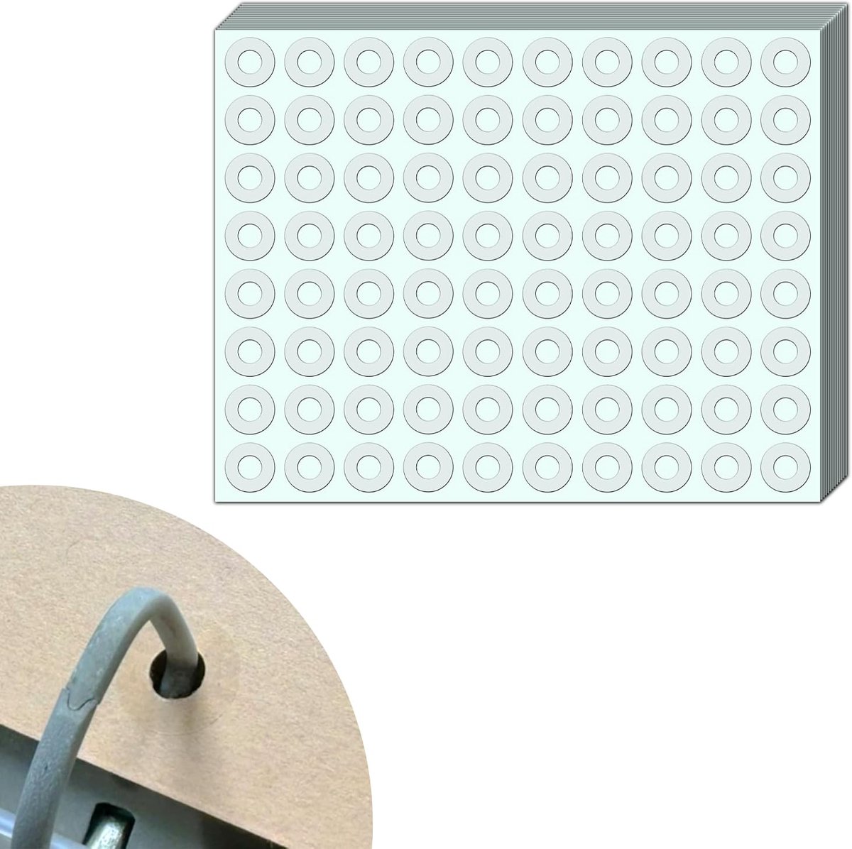 Versterkingsringen Zelfklevend Verstevigde Reinforcement Stickers Ring Labels, Scheurvast - Transparant