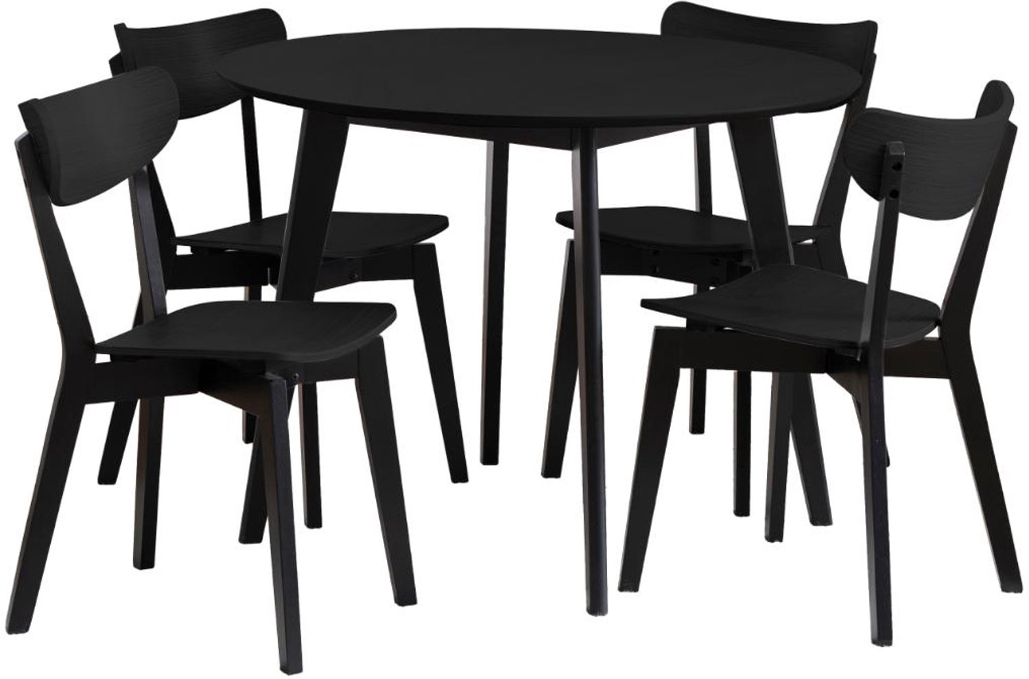 Eetkamerset Vernoza Eiken Zwart Ø105cm - Giga Living