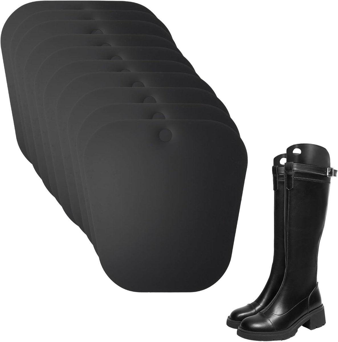 Laarsvorm inzetstukken, 5 paar kunststof laarzen standaard houders, 10 inch boot shaper, laarzen hoge ondersteuning, laarzen rechtop te houden en doorhangen laarzen en vouwen te voorkomen, zwart, 26,5