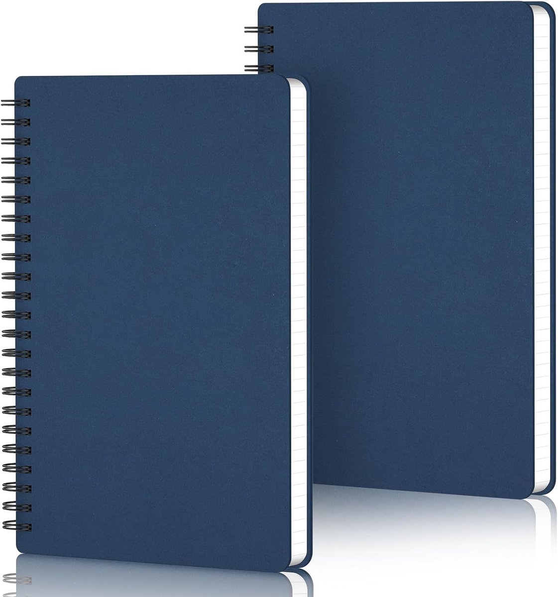 A5 Notitieboek met Stippen - 2 Stuks A5 Spiraal Notitieboekjes - 14x21cm A5 Notitieboek - 100g/m² 5mm Notitieboek met Stippen - 120 Pagina's A5 Notebook Reisjournaal, Donkerblauw