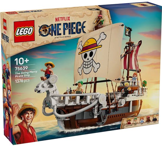 LEGO® One Piece bouwset van The Going Merry piratenschip met 1376 onderdelen.