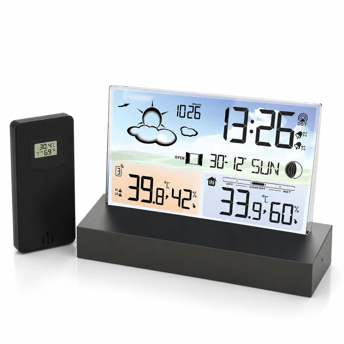 VHV - Weerstation draadloos binnen buiten - met buitensensor - Hygrometer - Thermometer