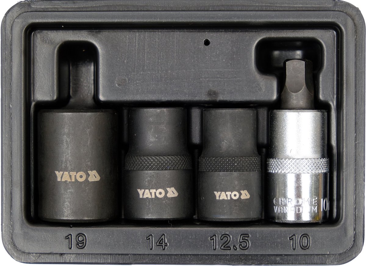 Vijfkant Remklauw Dopset - 4-Delig - 1/2" Drive - Voor Bendix & Girling - Peugeot, Citroën, Opel, Ford