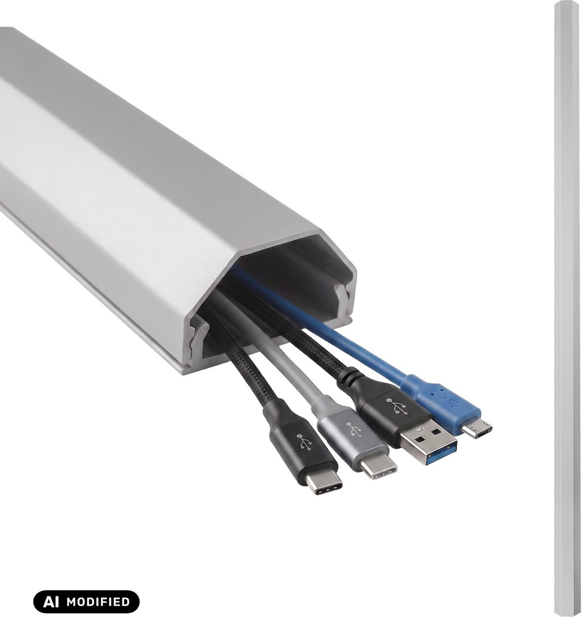 Maclean - Kabelgot - Kabelhoes - Aluminium afdekstrip voor kabels, 33 x 18 x 750 mm, zilverkleurig, MCTV-897 S