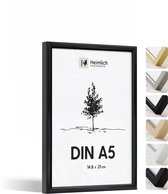 Heimlich Fotolijst A5 (14,8x21 cm) - Metaal Zwart - Staand en Wandhangend - Onbreekbaar Kunststof Glas