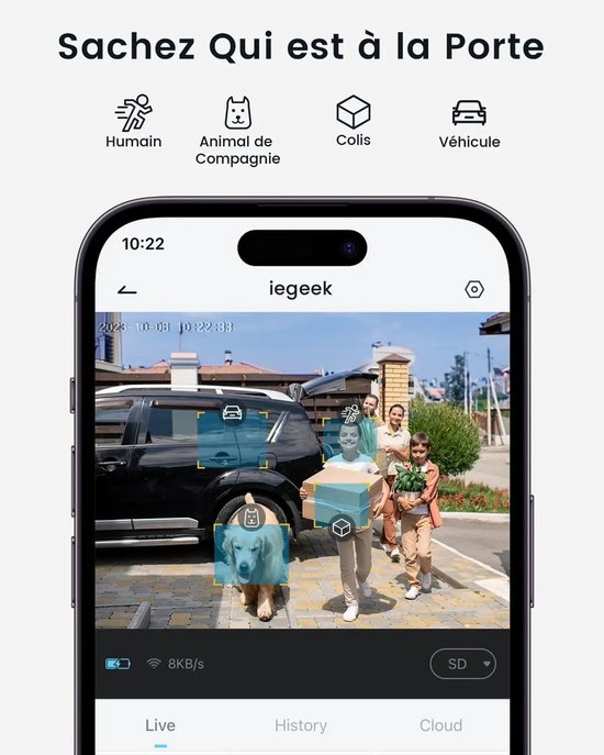 ITRONIQ Video Deurbel met Camera 2K – Draadloze Slimme Deurbel – PIR Bewegingsdetectie – Nachtzicht – 2-Weg Audio – WiFi – IP65 — afbeelding 2