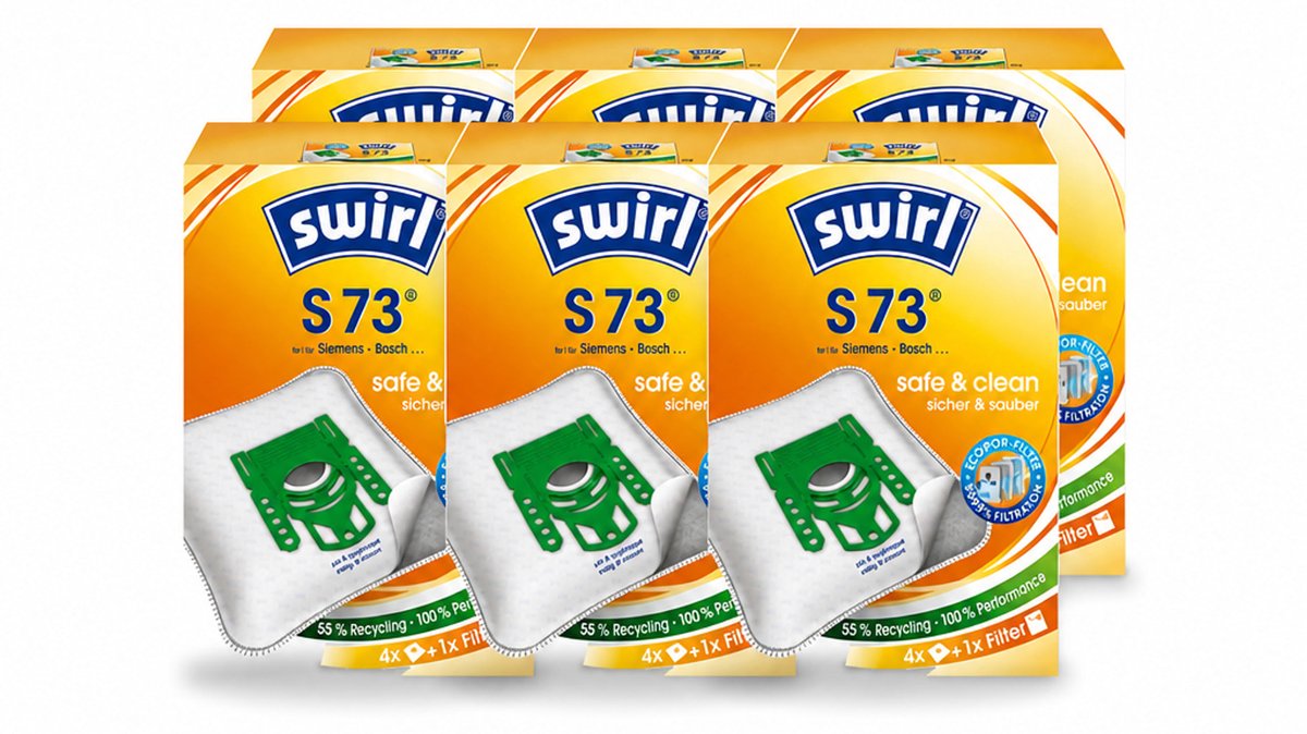 Swirl 6 x Swirl – Stofzuigerzakken – S73 – 4 zakken - Voordeelverpakking - 6 stuks