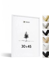 Heimlich Fotolijst 30x45 cm - Posterlijst Massief Hout Wit - Wandhangend - Onbreekbaar Kunststof Glas
