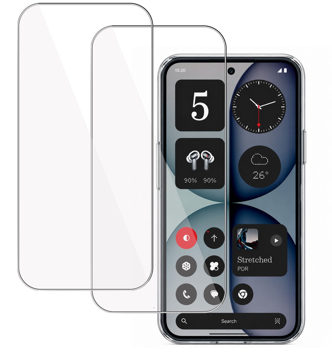 Screenprotector geschikt voor Nothing Phone (4b) - Gehard Glas - Case Friendly - Transparant - 2x