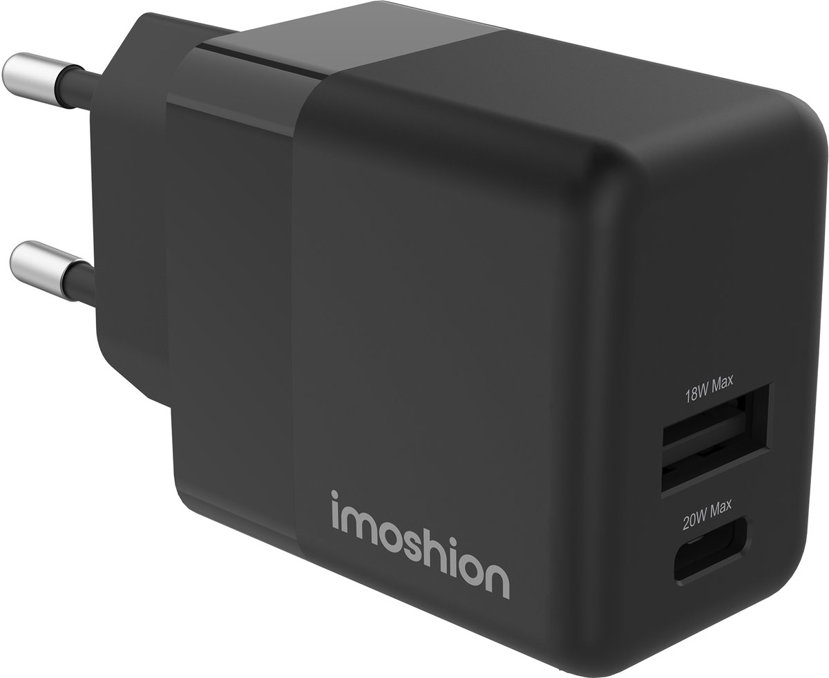 imoshion Oplader USB-C / USB-A 20W + USB-C naar USB-C Kabel 1 meter - Snellader