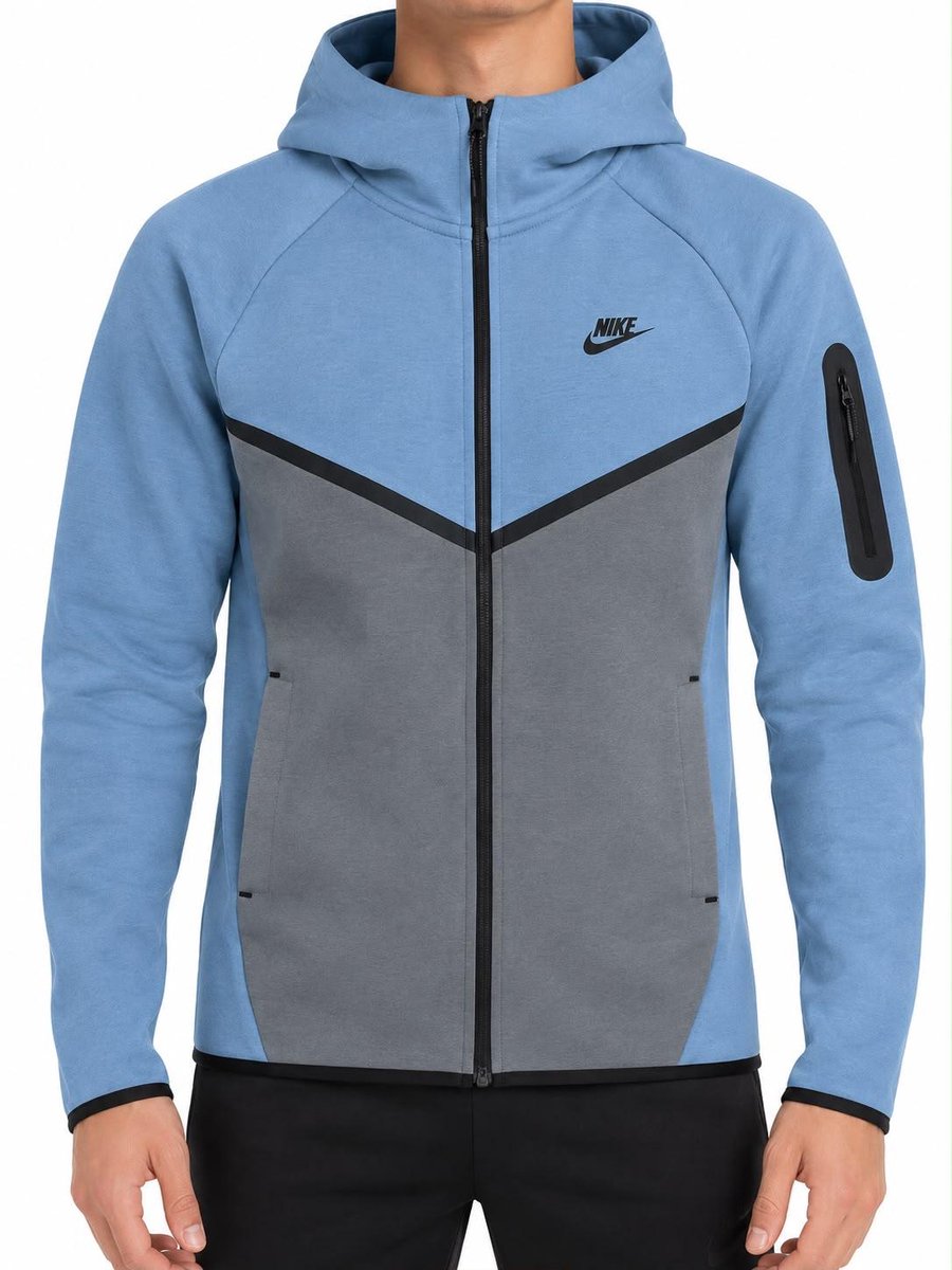 Nike Tech Fleece Vest Heren – Lichtblauw – Full Zip Hoodie – – HV0049-486