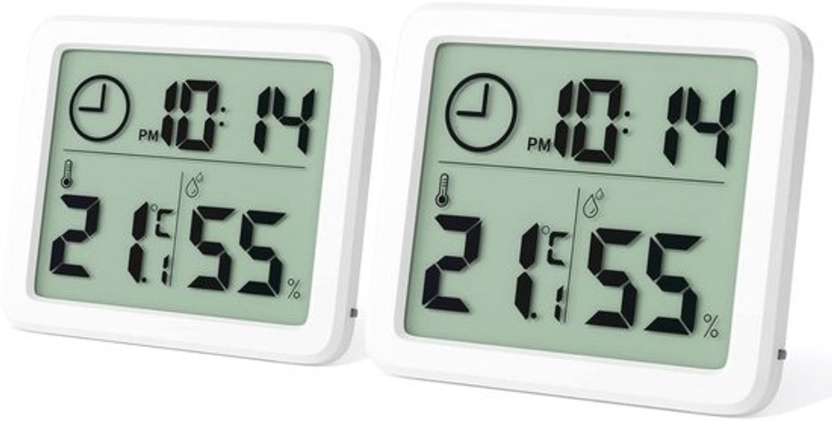 Mini Digitale Binnenthermometer en Hygrometer - Draagbaar met Groot Display en Nauwkeurige Temperatuurmeting