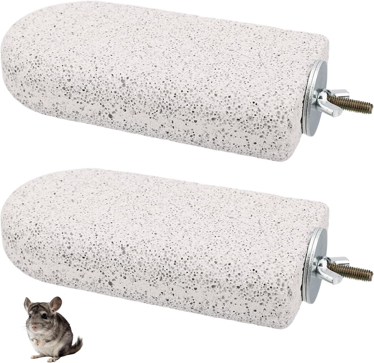 2 Stuks Chinchilla Lava Ledge, Puimsteen Klimplatform & Kauwspeeltje Knarsen Kooi Accessoires voor Chinchilla's Eekhoorns Cavia's Hamsters