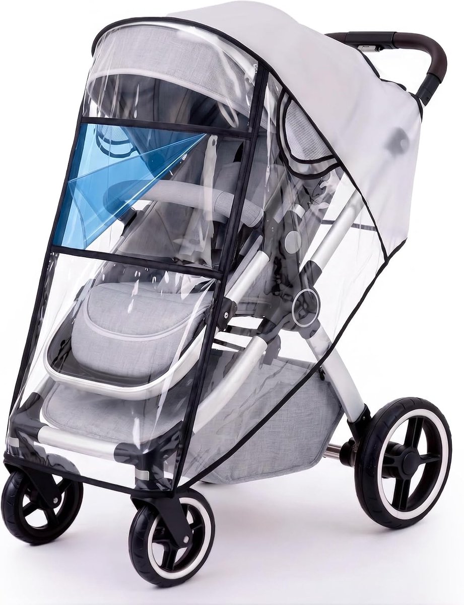 Regenhoes kinderwagen – Universele regenhoes – Regenhoes Buggy Universeel - Wandelwagen regen hoes - transparent