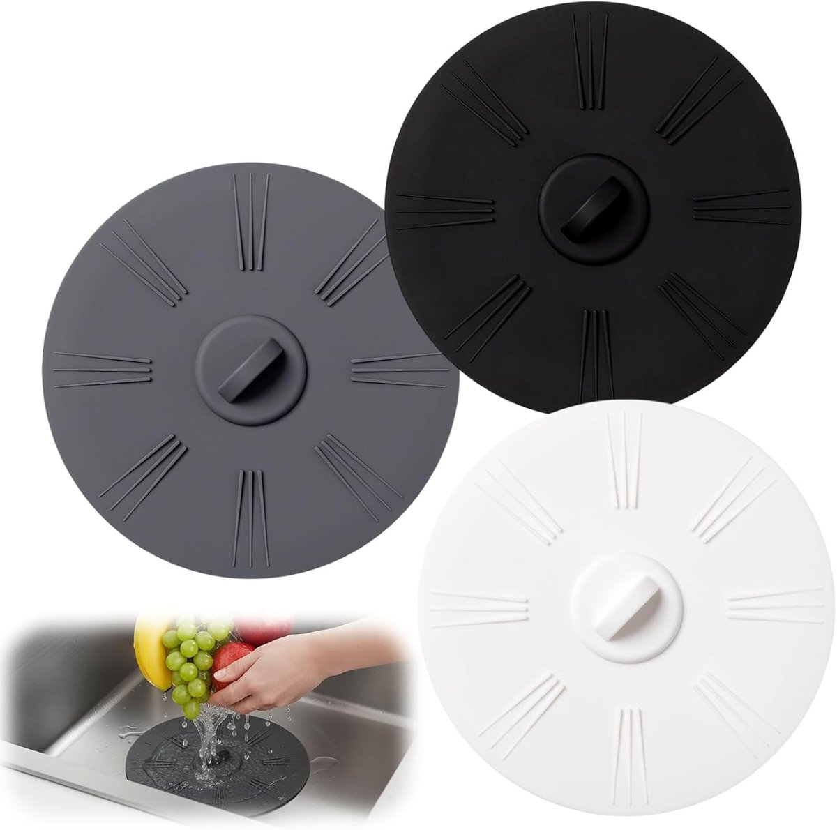 3 stuks doucheafvoerdeksels, siliconen stop, 15 cm, universele afvoerstop, douchestop, badkuip-stop voor douche, badkuip, wastafel, afvoerzeef