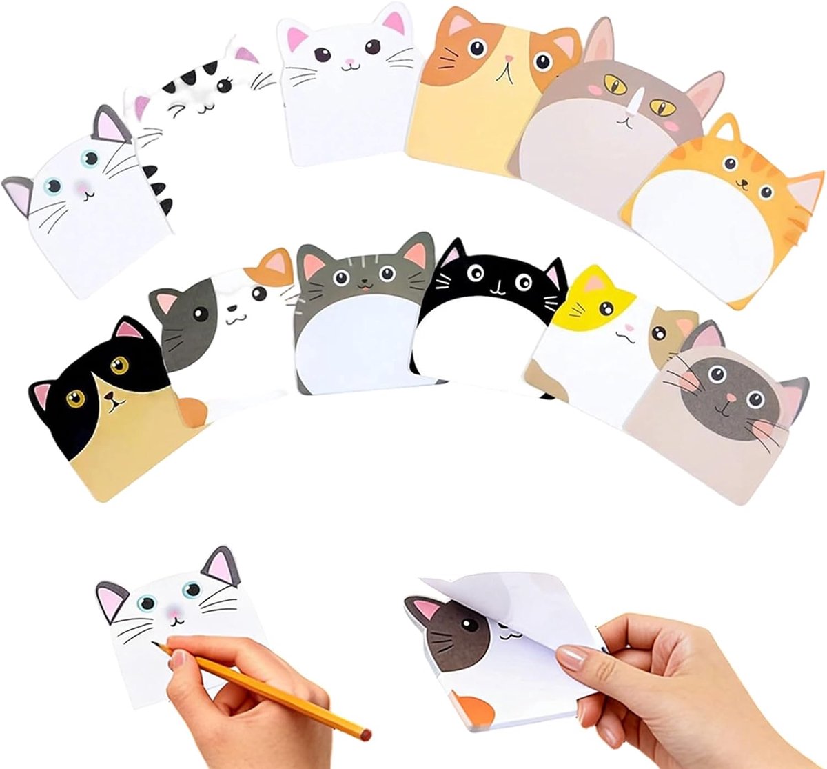 Zelfklevende notities, zelfklevende notitieblokken, kleine cadeaus voor verjaardagsfeestjes (katten)